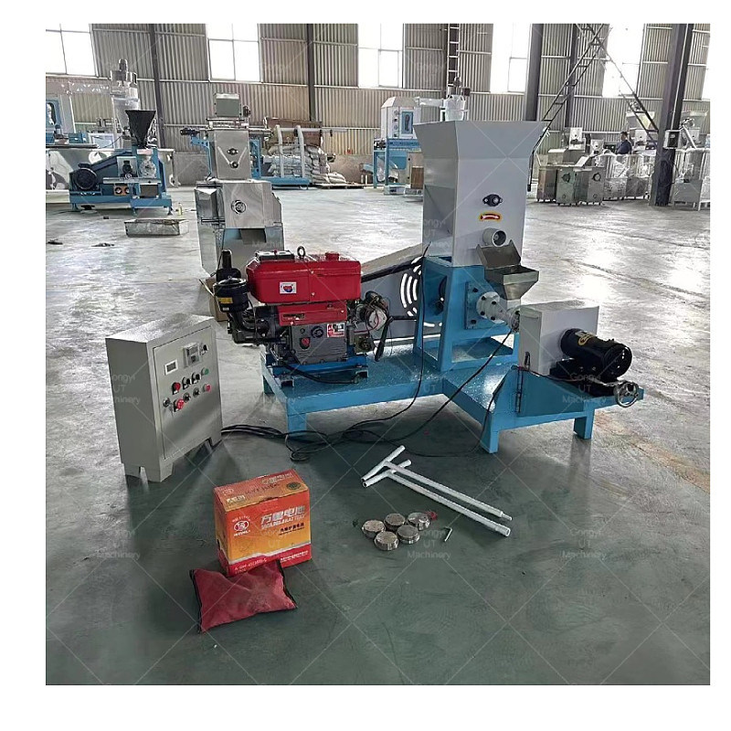 UT Maschinen 100-150 kg pro Stunde Dieselmotor Schwebende Fischfutter Pellet Extruder Hergestellt